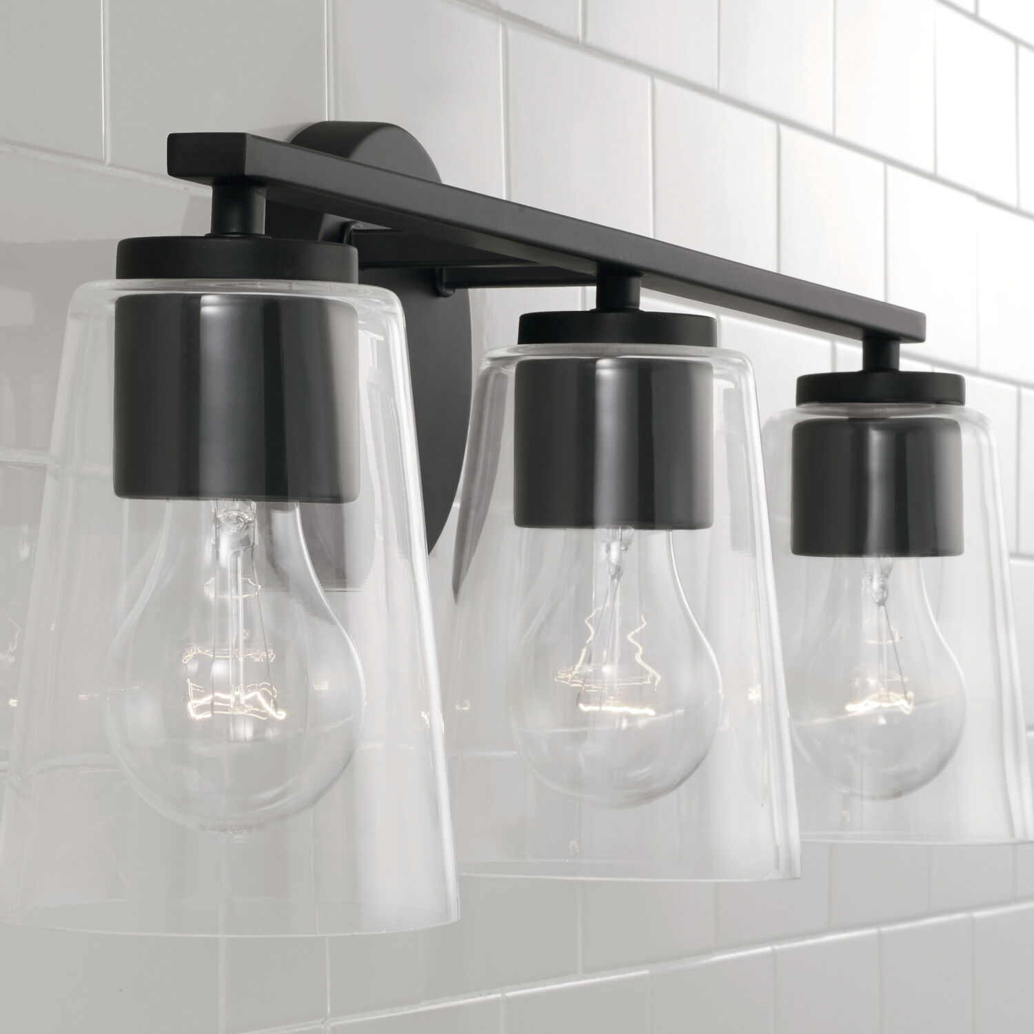 Portman 3 Light 25 inch Matte Black Vanity Light Wall Light