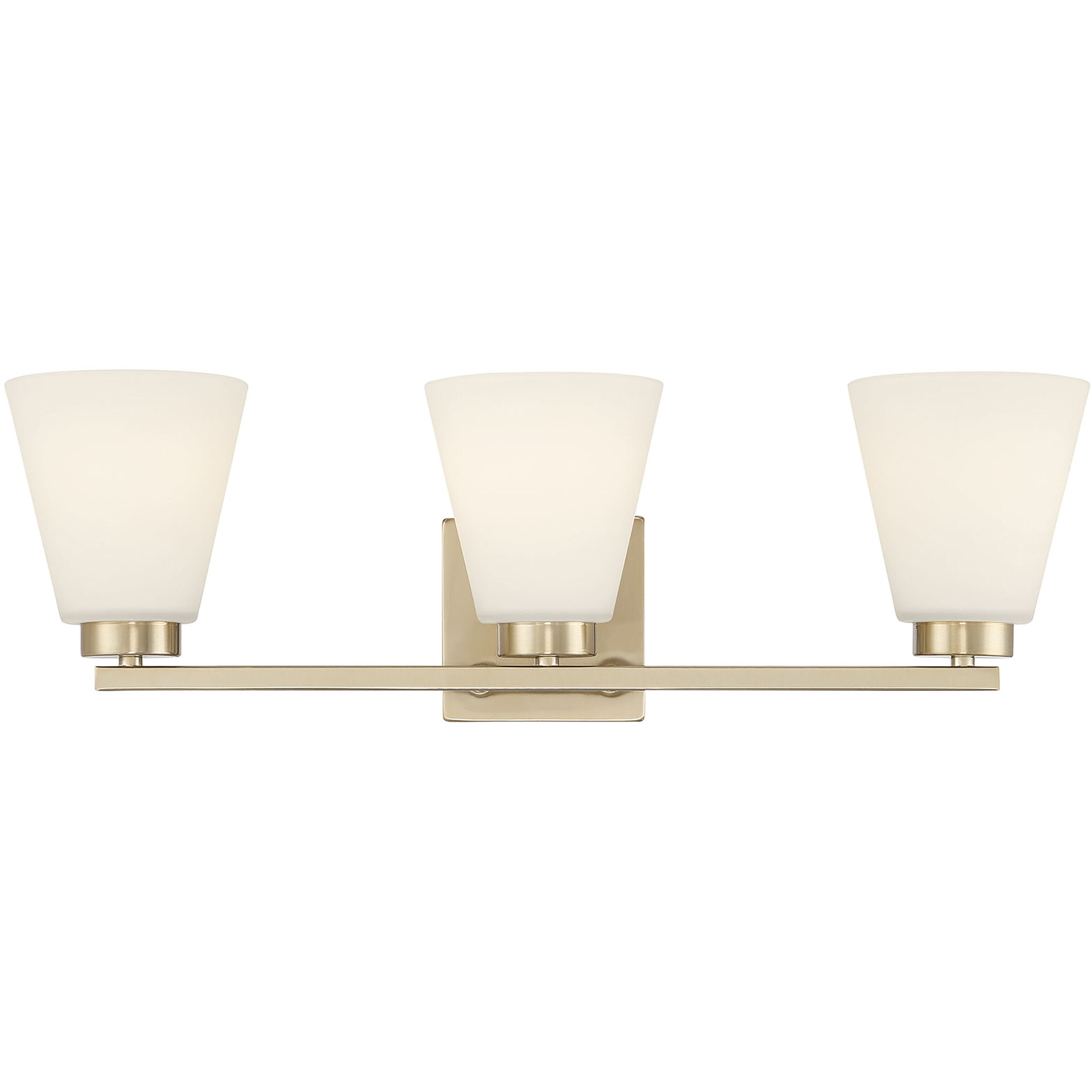 Strayhan 3 Light 22 inch Modern Gold Bathroom Vanity Light Wall Light
