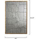 Fractu 35.25 X 24 inch Antiqued Mirror and Brass Mirror