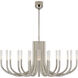 Kelly Wearstler Rousseau LED 50 inch Polished Nickel Chandelier Ceiling Light in Seeded Glass, Large