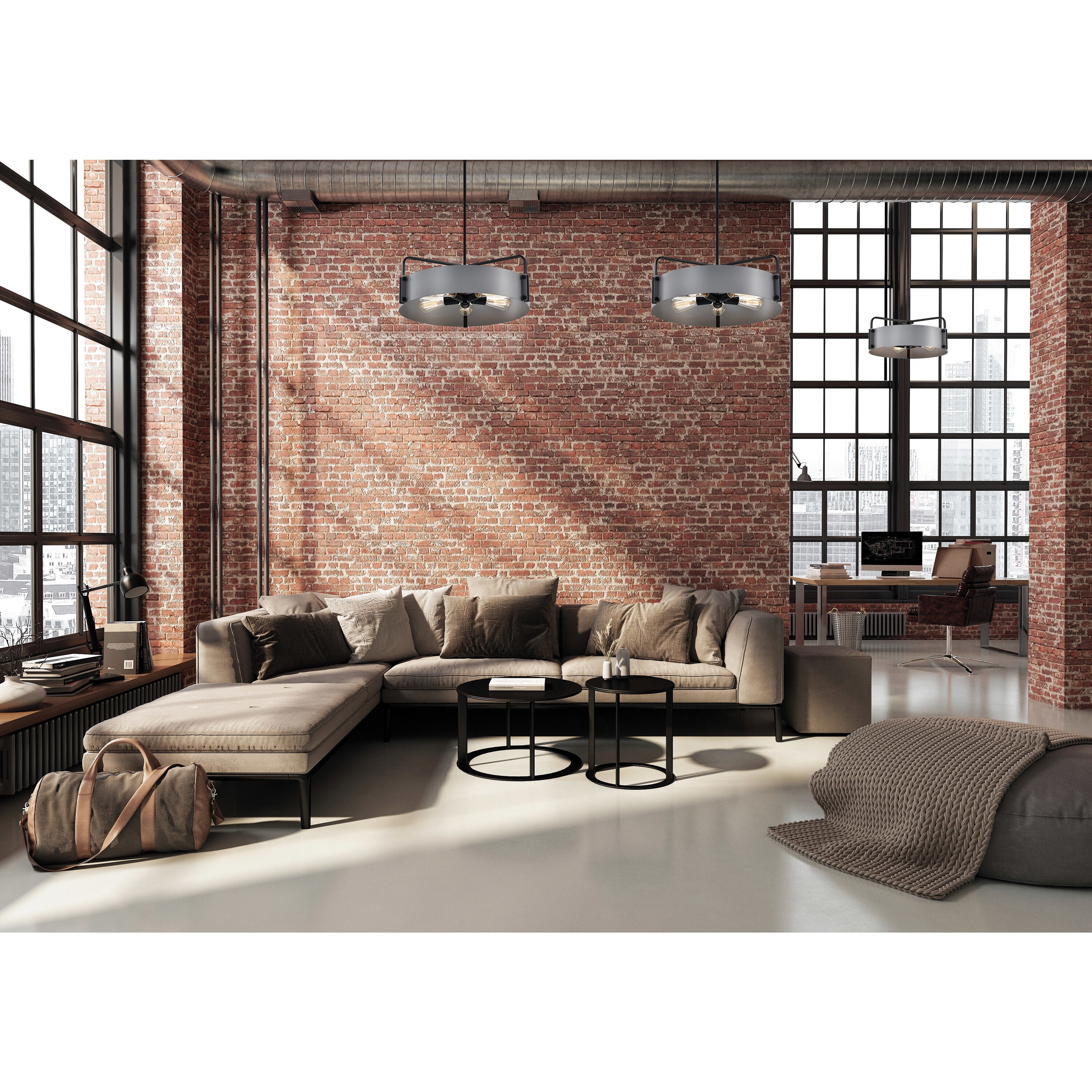 Altos 5 Light 22 inch Matte Gray Pendant Ceiling Light