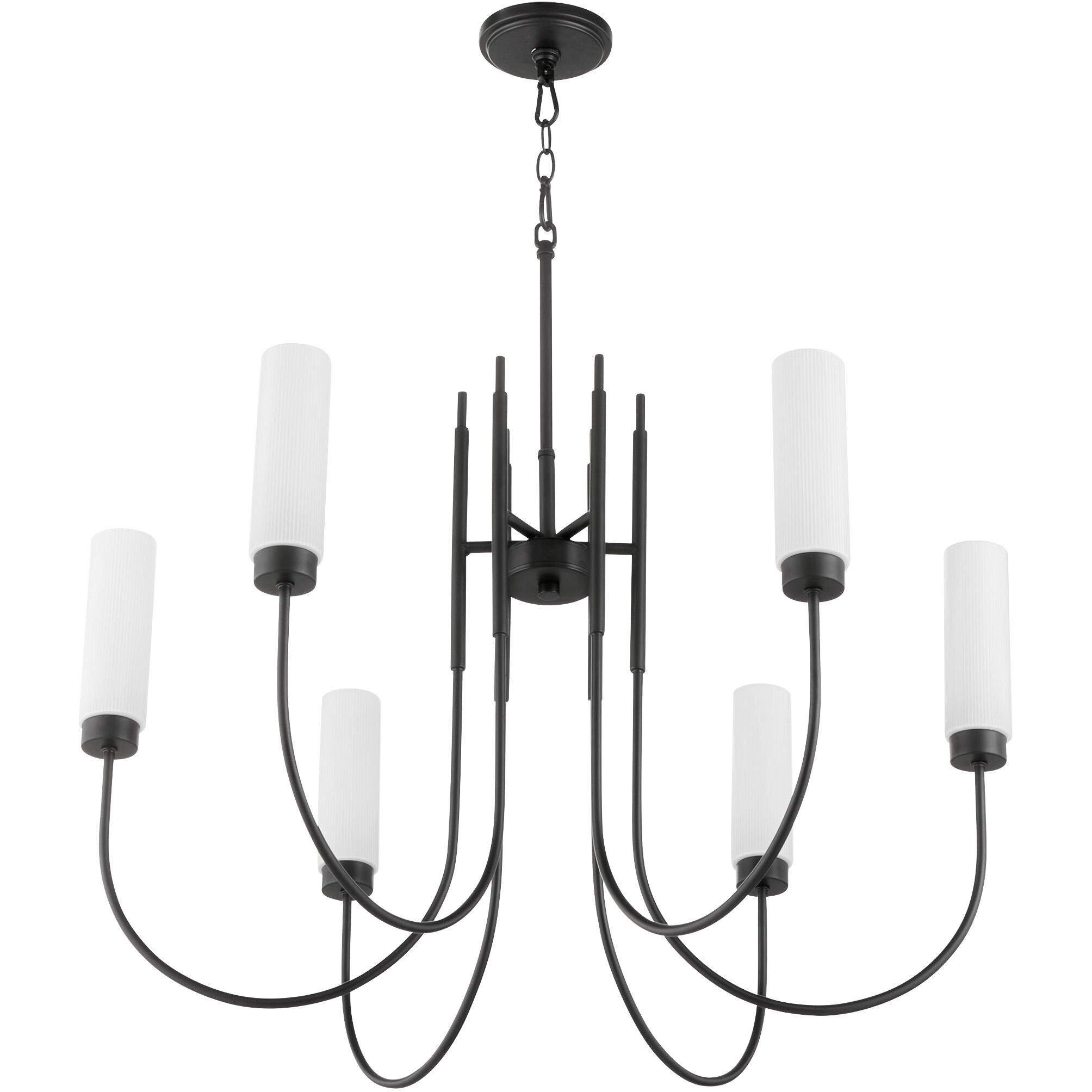 Jerome 6 Light 32 inch Matte Black Chandelier Ceiling Light
