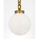 Marie Flanigan Bellamy LED 12 inch Soft Brass Globe Chandelier Ceiling Light in White Glass