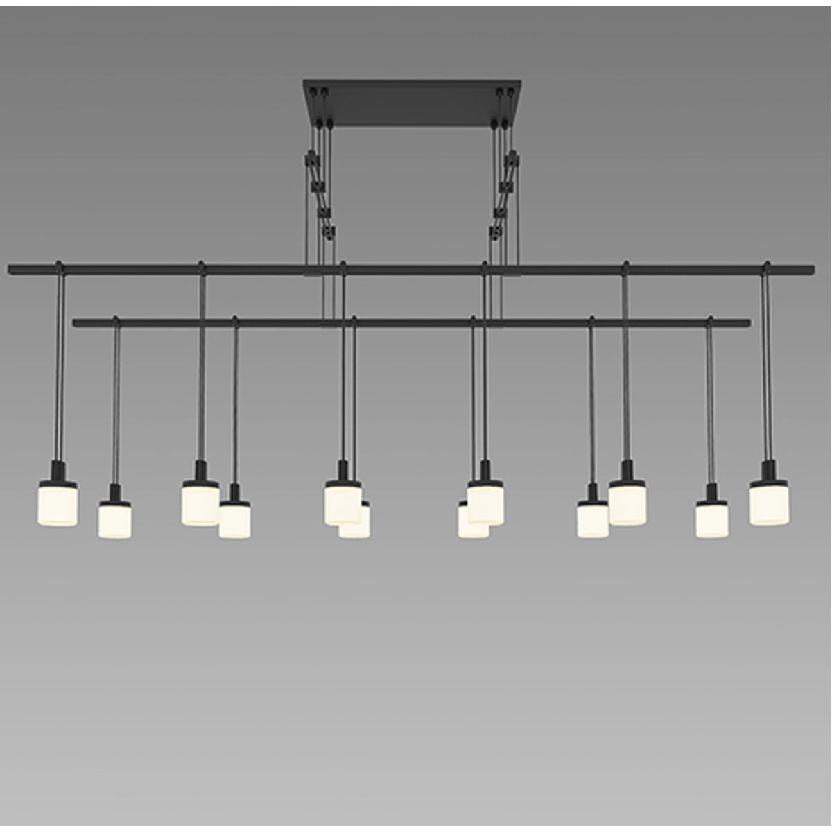 Suspenders LED 48 inch Satin Black Pendant Ceiling Light 