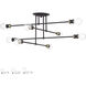 Delacroix 8 Light 35 inch Bronze with Antique Brass Accents Semi-Flush Ceiling Light