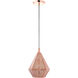 Aberdeen 1 Light 10 inch Rose Gold Pendant Ceiling Light