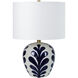 Darina 19.25 inch 100 watt Off-White and Navy Table Lamp Portable Light
