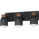 Pompeii 3 Light 21 inch Lava and Black Bath Vanity Wall Light