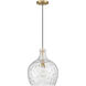Coastal 1 Light 12.75 inch Natural Brass Pendant Ceiling Light