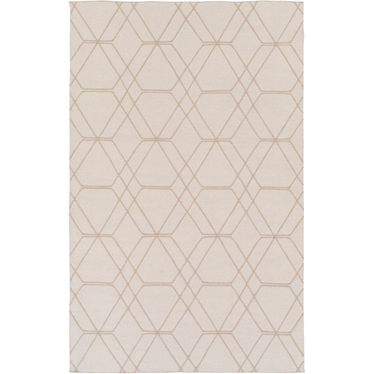 Seabrook 66 X 42 inch Neutral and Blue Area Rug, Wool