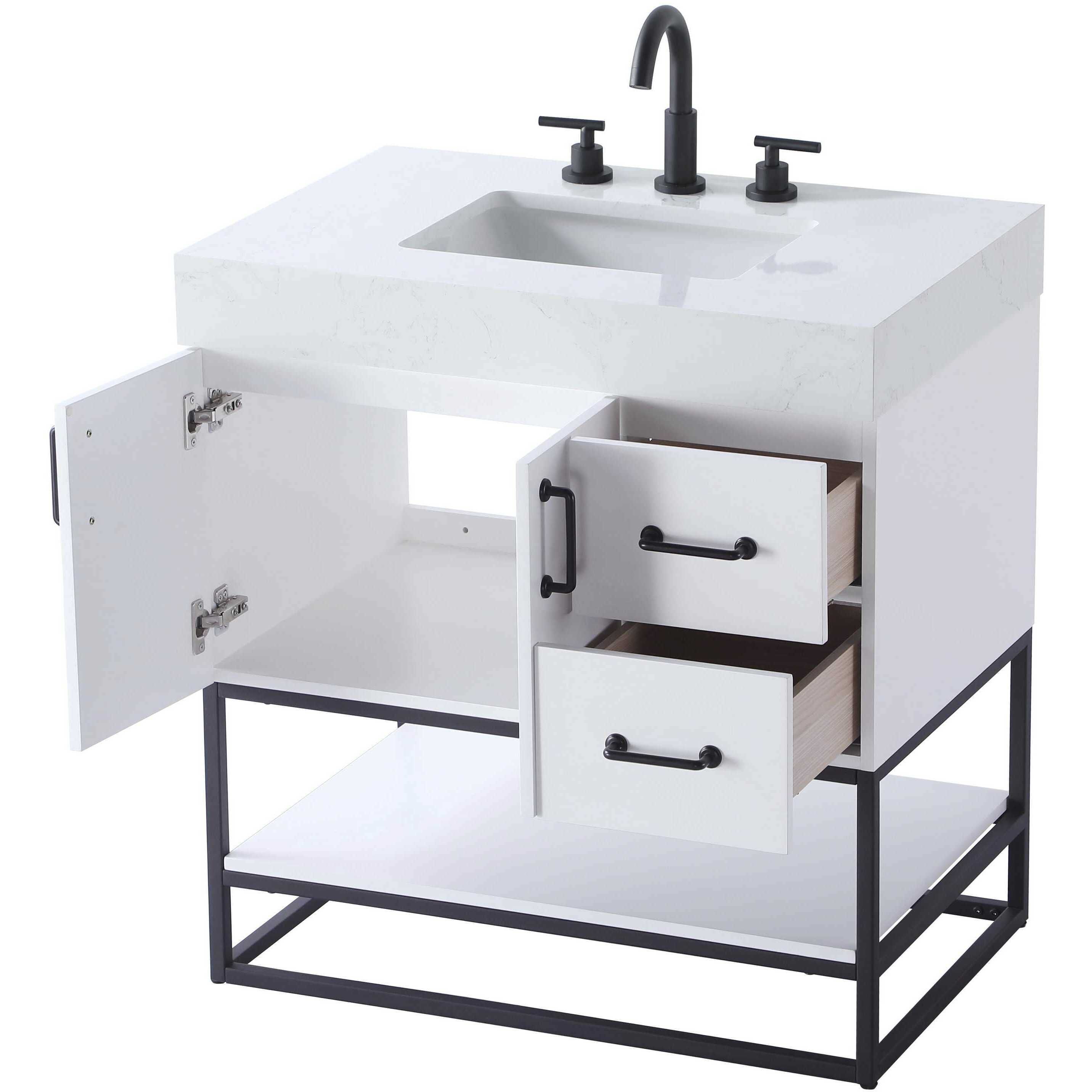 Caroline 32 X 34 inch White Bathroom Vanity Cabinet