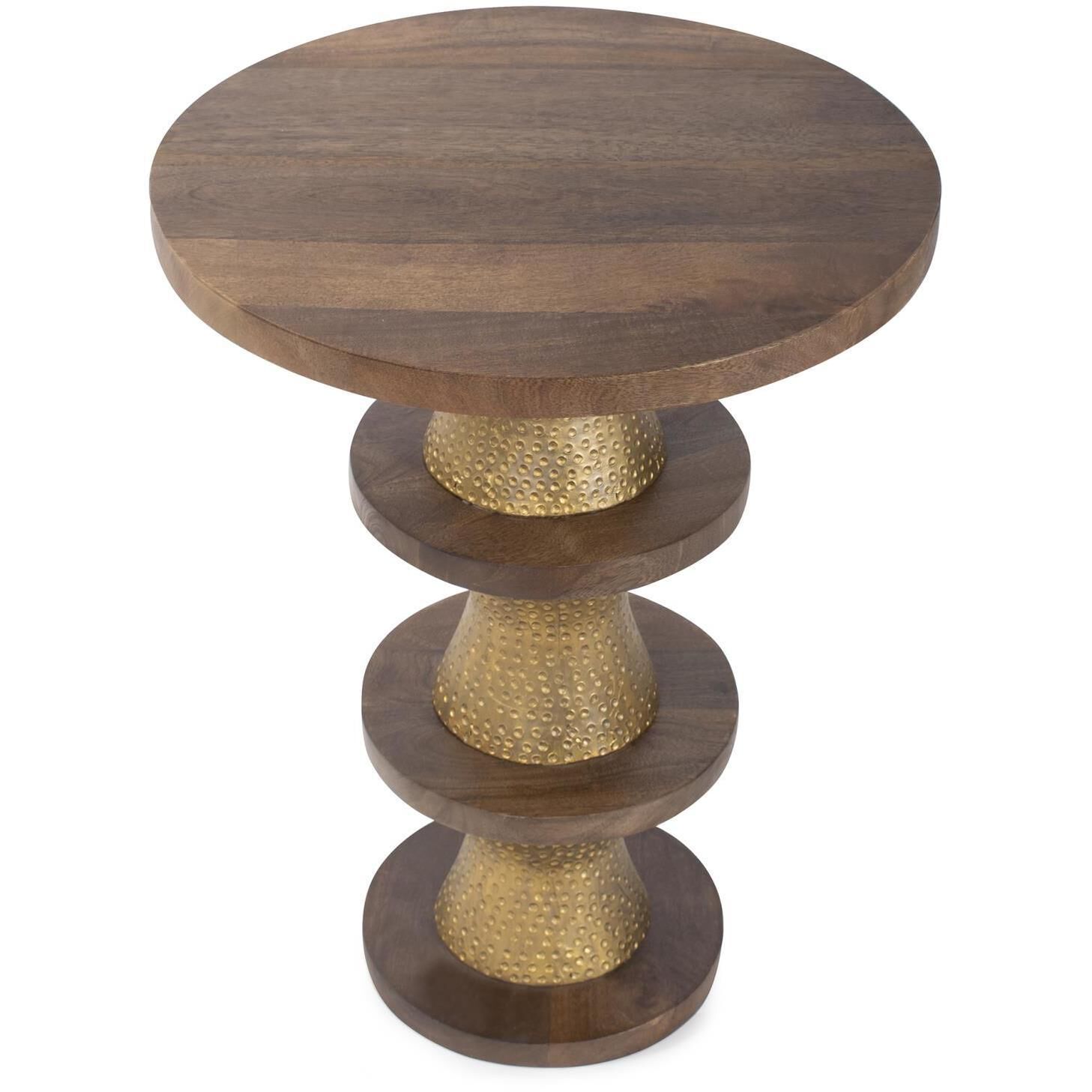 Robin Baron 24.5 X 18.25 inch Natural and Gold Drink Table