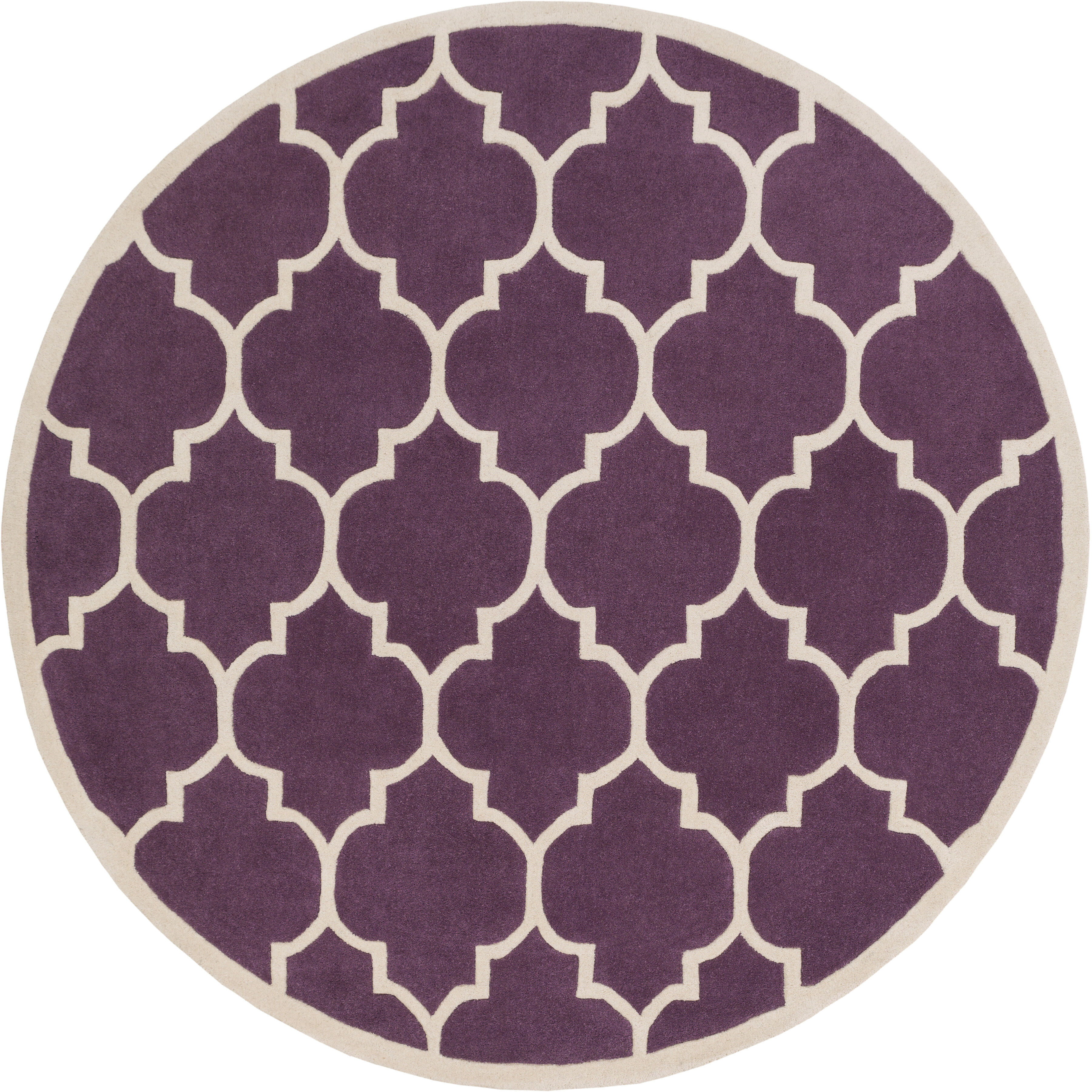 Transit 72 X 72 inch Dark Purple, Cream Rug