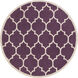 Transit 72 X 72 inch Dark Purple, Cream Rug