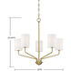 Traditional 5 Light 25 inch Natural Brass Chandelier Ceiling Light