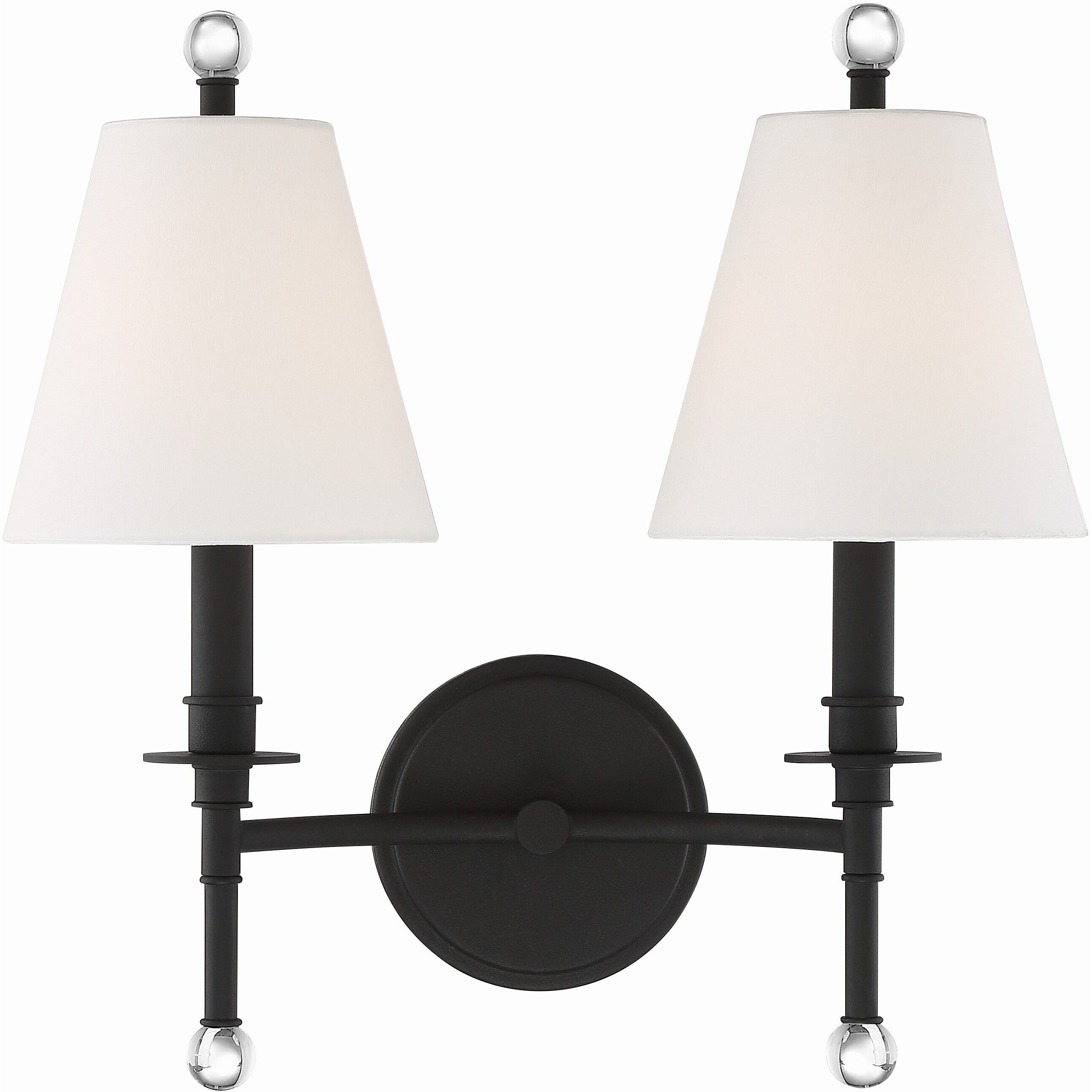 Riverdale Bath Wall Light in Black Forged