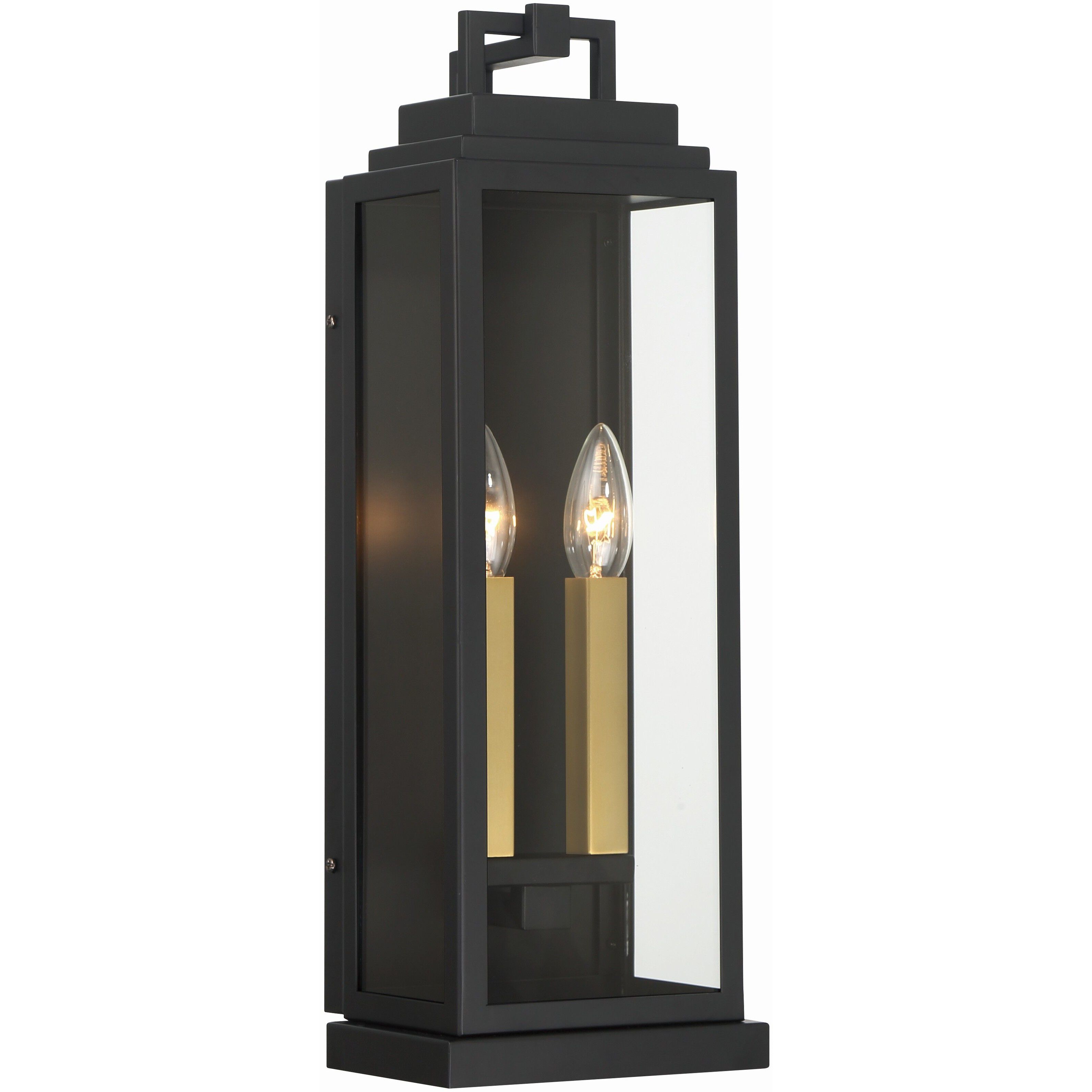 Aspen 2 Light 19 inch Matte Black Outdoor Sconce