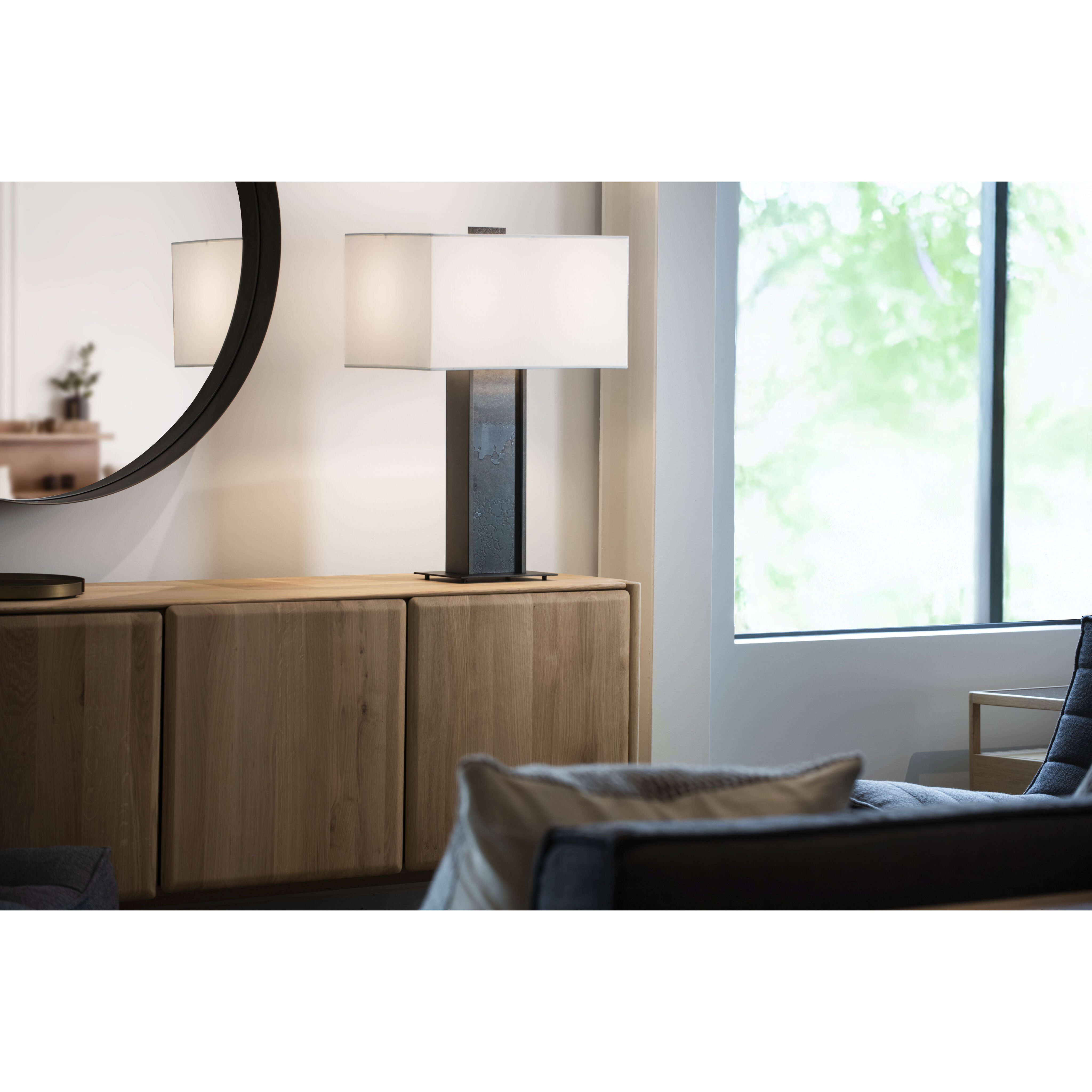 Horizon 29.28 inch 60.00 watt Oil Rubbed Bronze and Clear Steel Table Lamp Portable Light