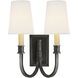 Visual Comfort Signature Collection Thomas O'Brien Modern Library 2 Light 11.5 inch Bronze Double Sconce Wall Light in Linen TOB2328BZ-L - Open Box