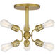 Faraday 6 Light 16.5 inch Brushed Brass Semi Flush Mount Ceiling Light