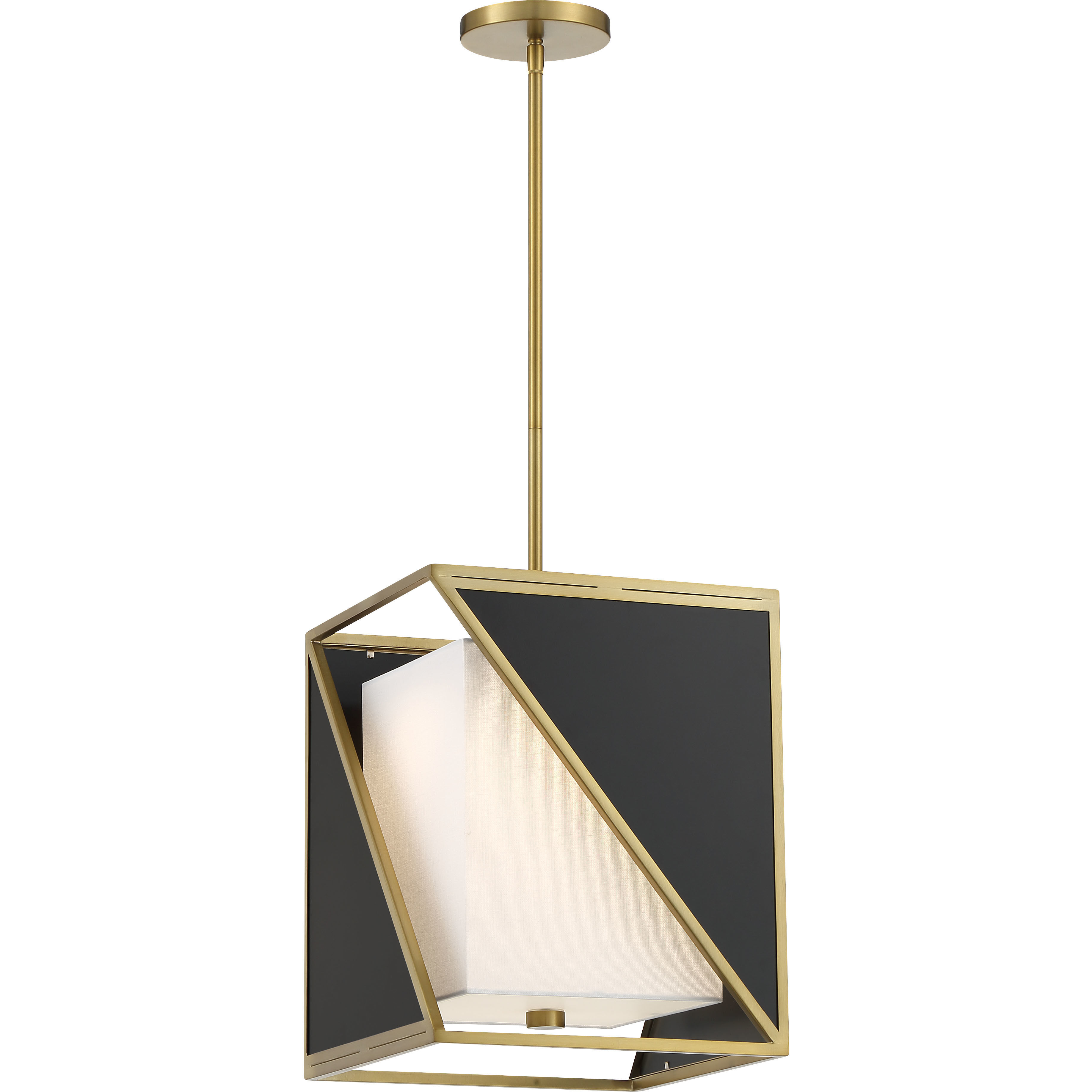 Aspect LED 12 inch Coal And Soft Brass Pendant Ceiling Light