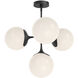 Alora Mood Nouveau 4 Light 26 inch Matte Black Chandelier Ceiling Light