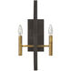 Euclid 2 Light 9.5 inch Spanish Bronze with Heirloom Brass Indoor Wall Sconce Wall Light