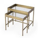 Lenny 2 Piece Glass Nesting Tables in Gold