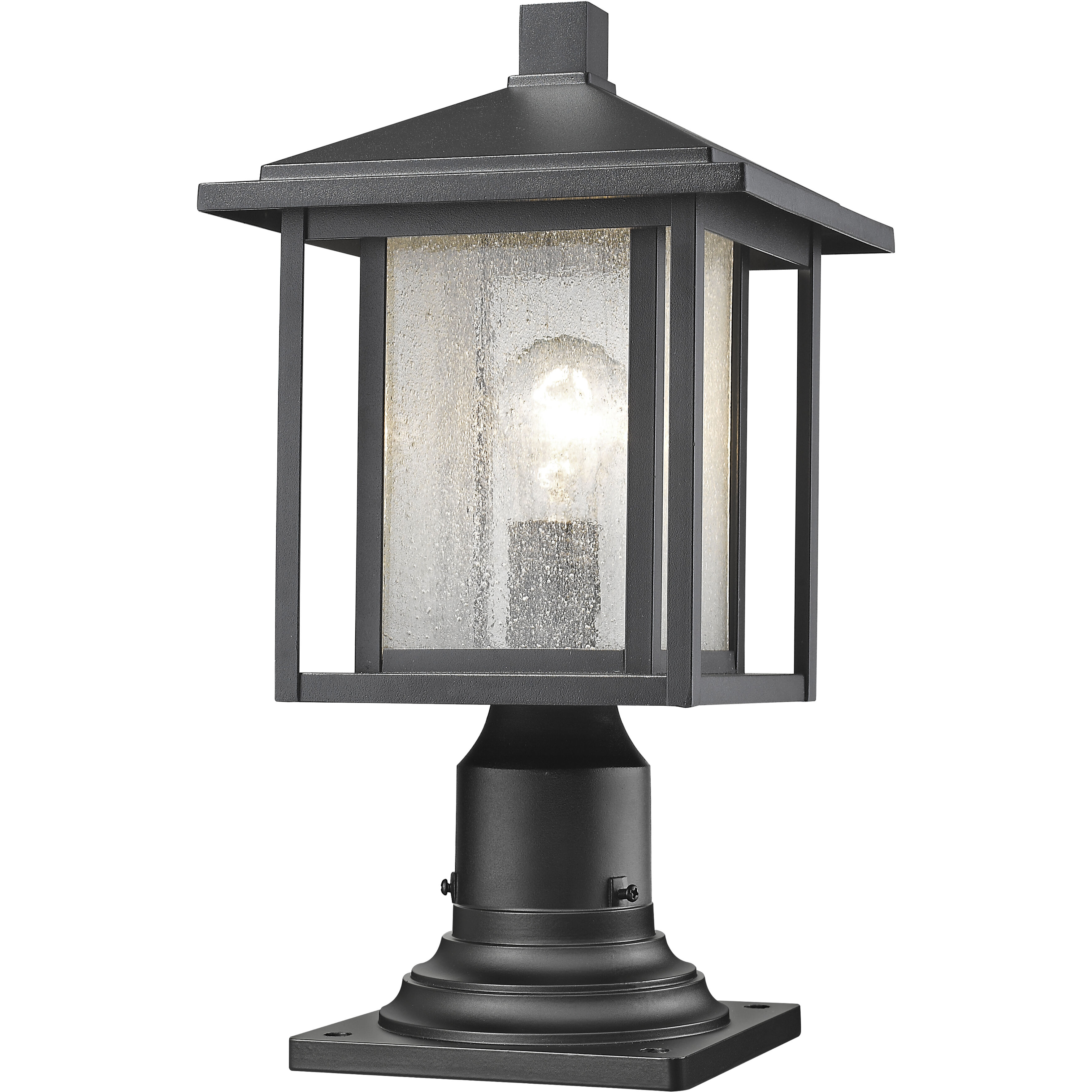 Aspen 1 Light 16.75 inch Black Outdoor Pier Mounted Fixture