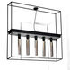 Caged 19.69 inch Black Semi-Flush Mount Ceiling Light, Extension Kit