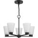 Tanner 5 Light 20.5 inch Matte Black Chandelier Ceiling Light