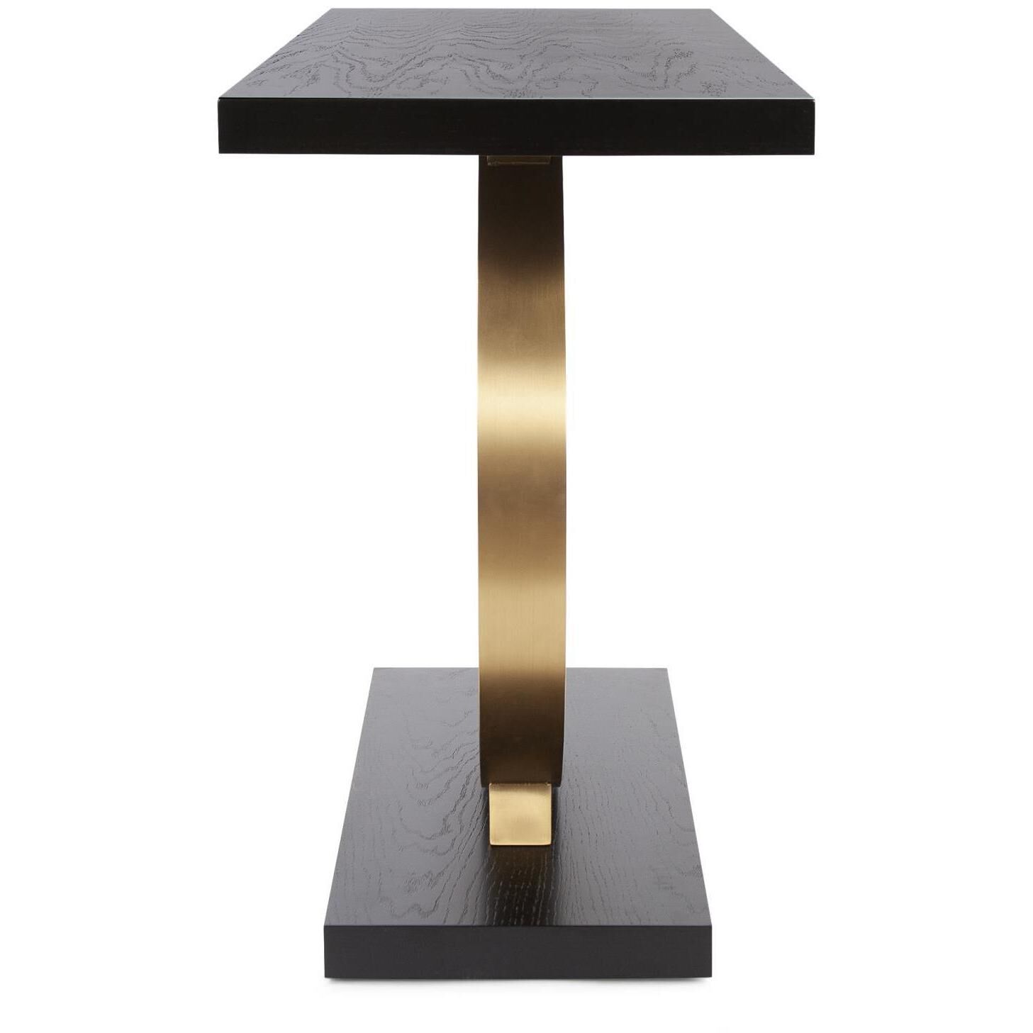 Annular 48 inch Black and Gold Console Table