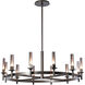 Windsor 12 Light 42.9 inch Dark Smoke Chandelier Ceiling Light in Mirrored Smoke