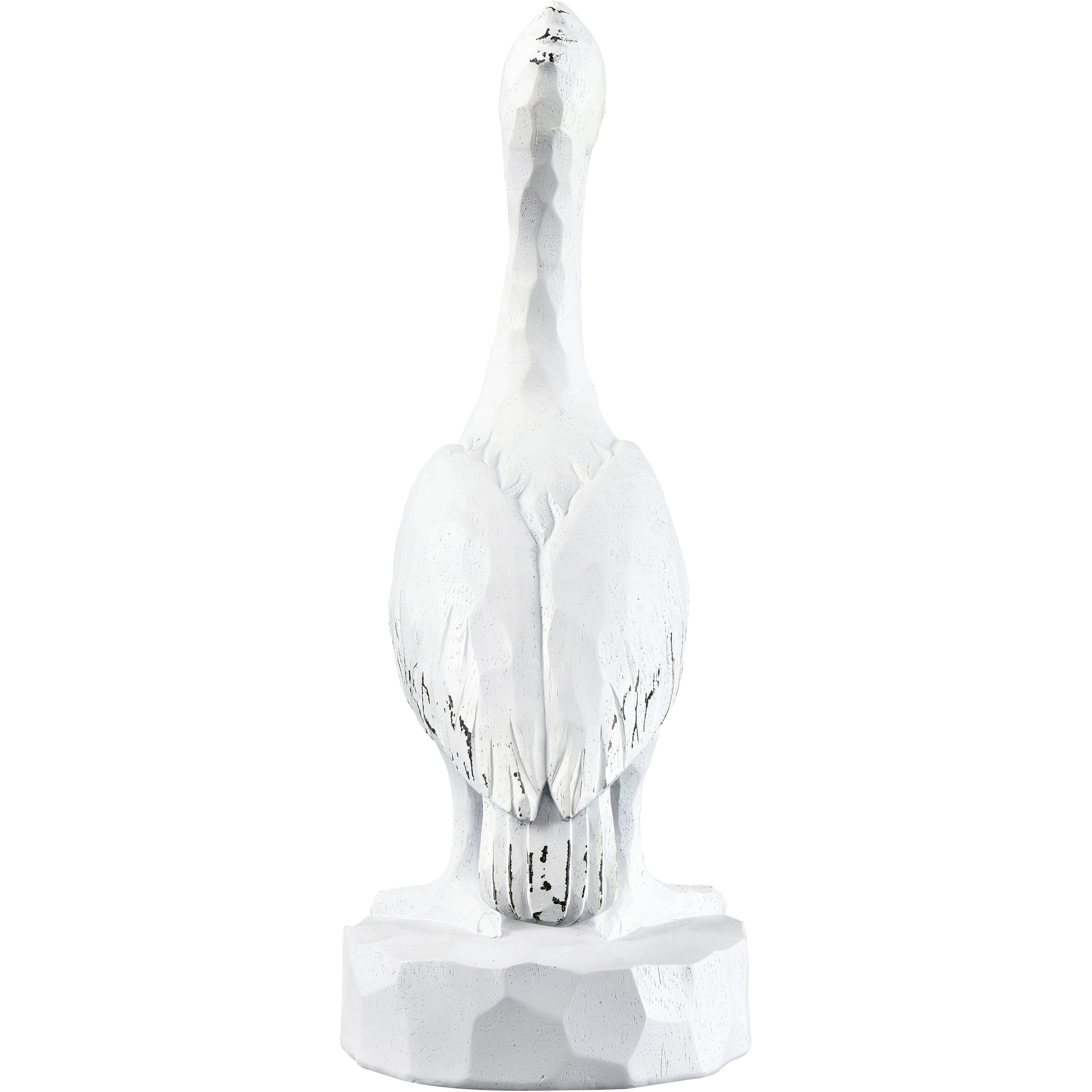 Carved Pelican Weathered White Object