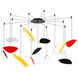 Papillons LED 30 inch Satin Black Pendant Ceiling Light in Multi