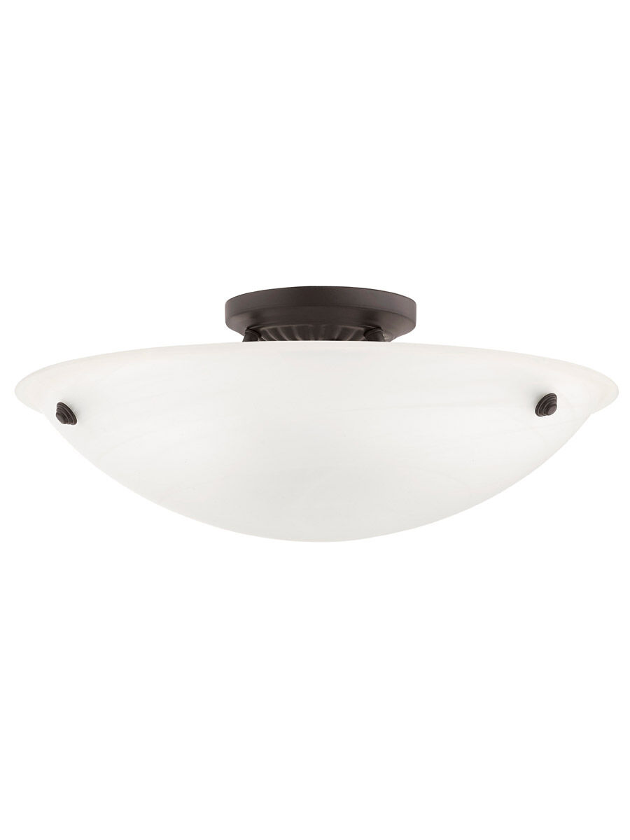 Oasis 3 Light 20 inch Bronze Semi-Flush Mount Ceiling Light