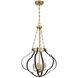 Mercer 4 Light 20 inch Matte Black and Warm Brass Pendant Ceiling Light in Matte Black with Warm Brass