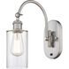 Ballston Clymer LED 5.3 inch Brushed Satin Nickel Sconce Wall Light in Clear Glass
