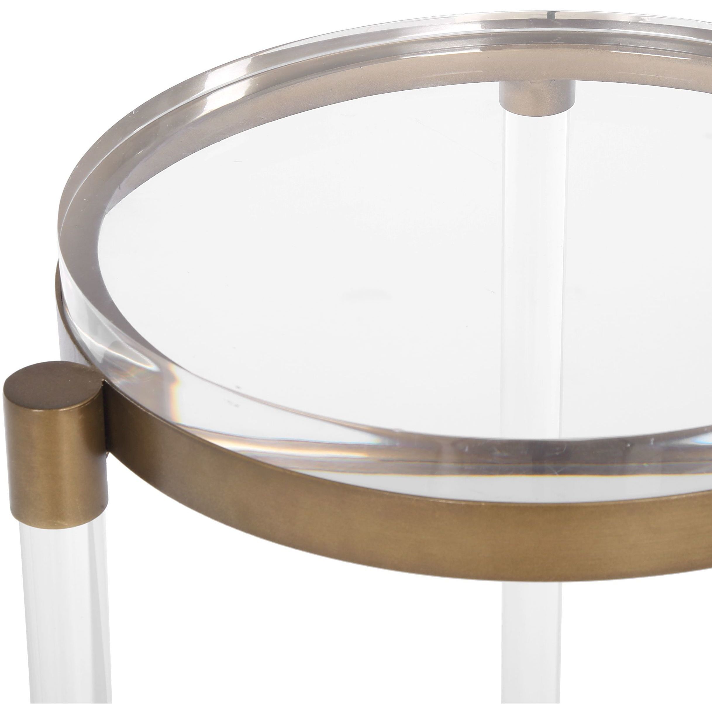 Pereira 24.88 X 13.13 inch Bronze and Clear Acrylic Accent Table