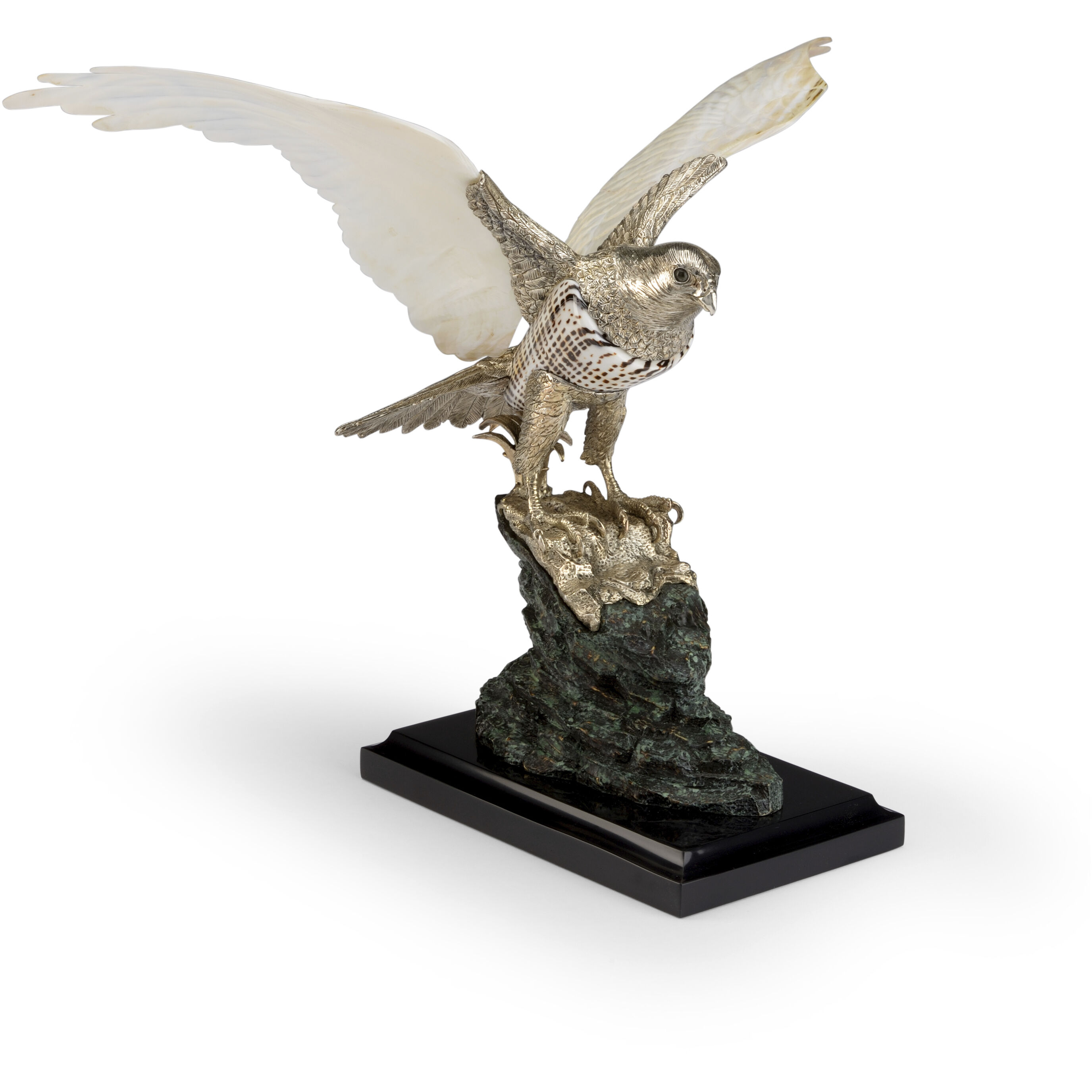 Falcon White/Cream and Green Figurine