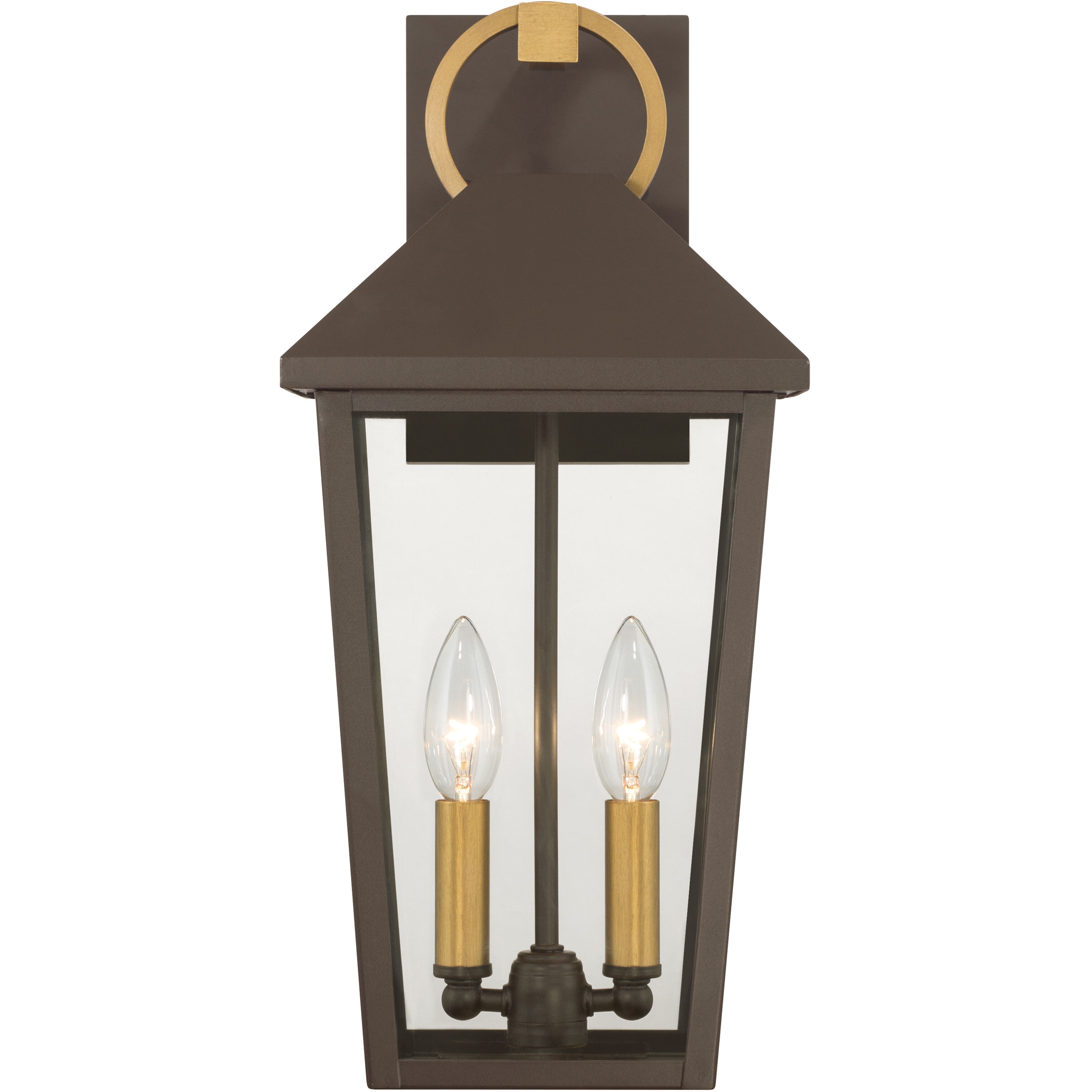 Bayra 2 Light 17 inch Painted Legacy Brass and Dark Bronze Outdoor Wall Lantern