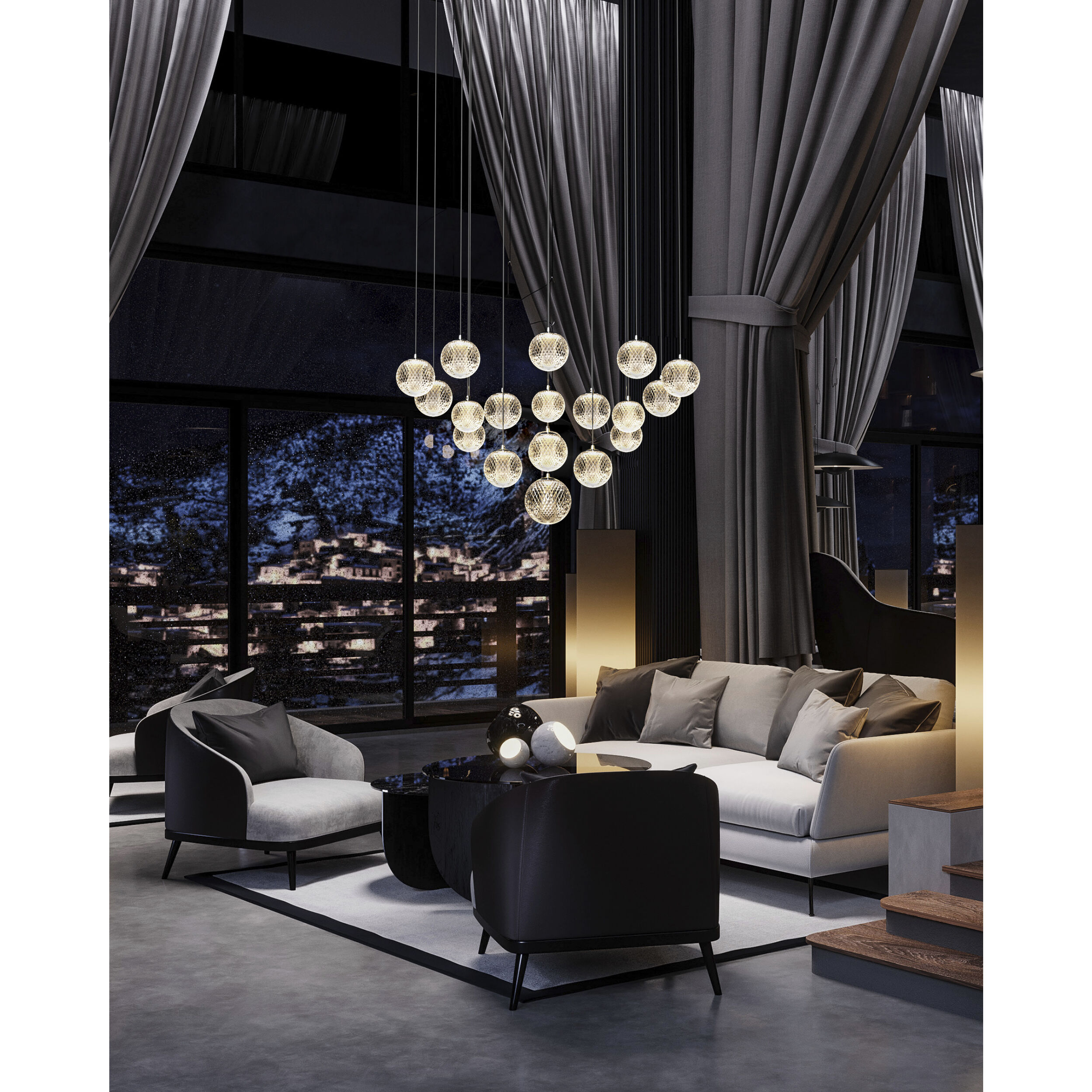 Meissa LED 29.53 inch Chrome Chandelier Ceiling Light