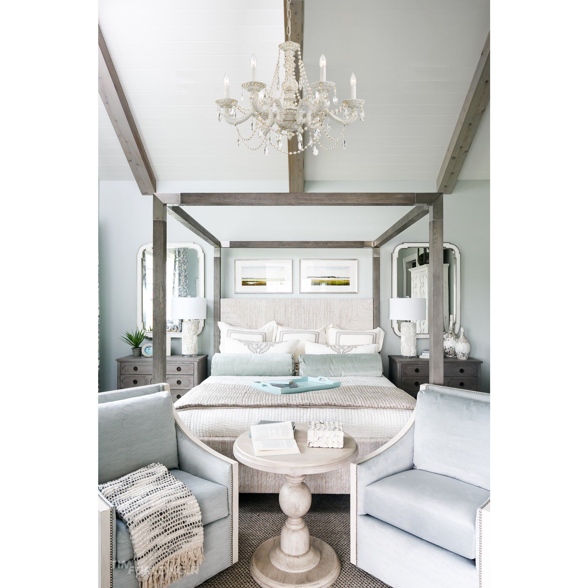 Paris Market 6 Light 28 inch Antique White Chandelier Ceiling Light in Clear Hand Cut