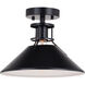 Canton LED 11.5 inch Black and Matte White Semi-Flush Mount Ceiling Light