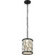 Scribble 1 Light 8 inch Matte Black with Artifact Mini Pendant Ceiling Light, Smithsonian Collaboration
