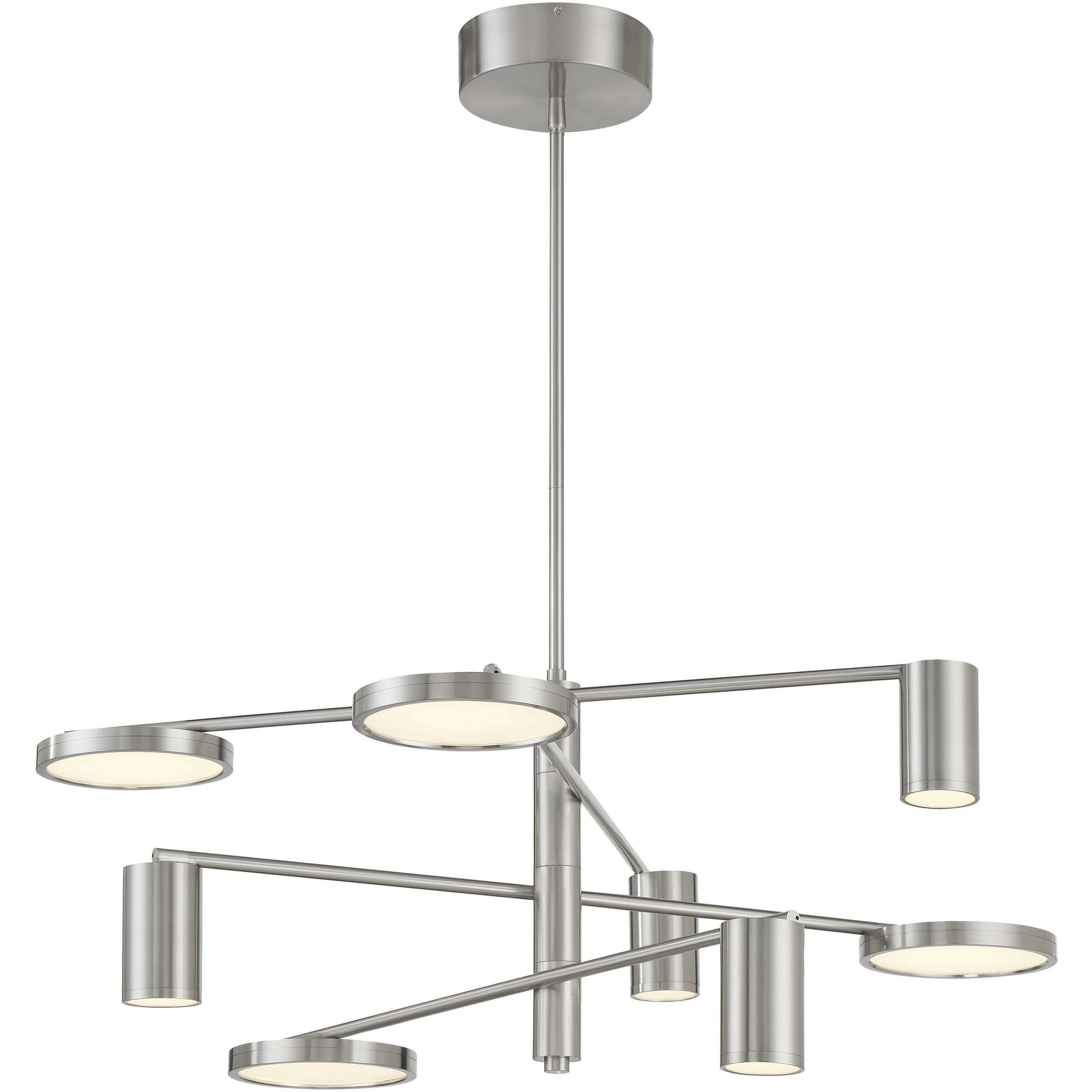 Swivel LED 36 inch Brushed Nickel Chandelier Ceiling Light