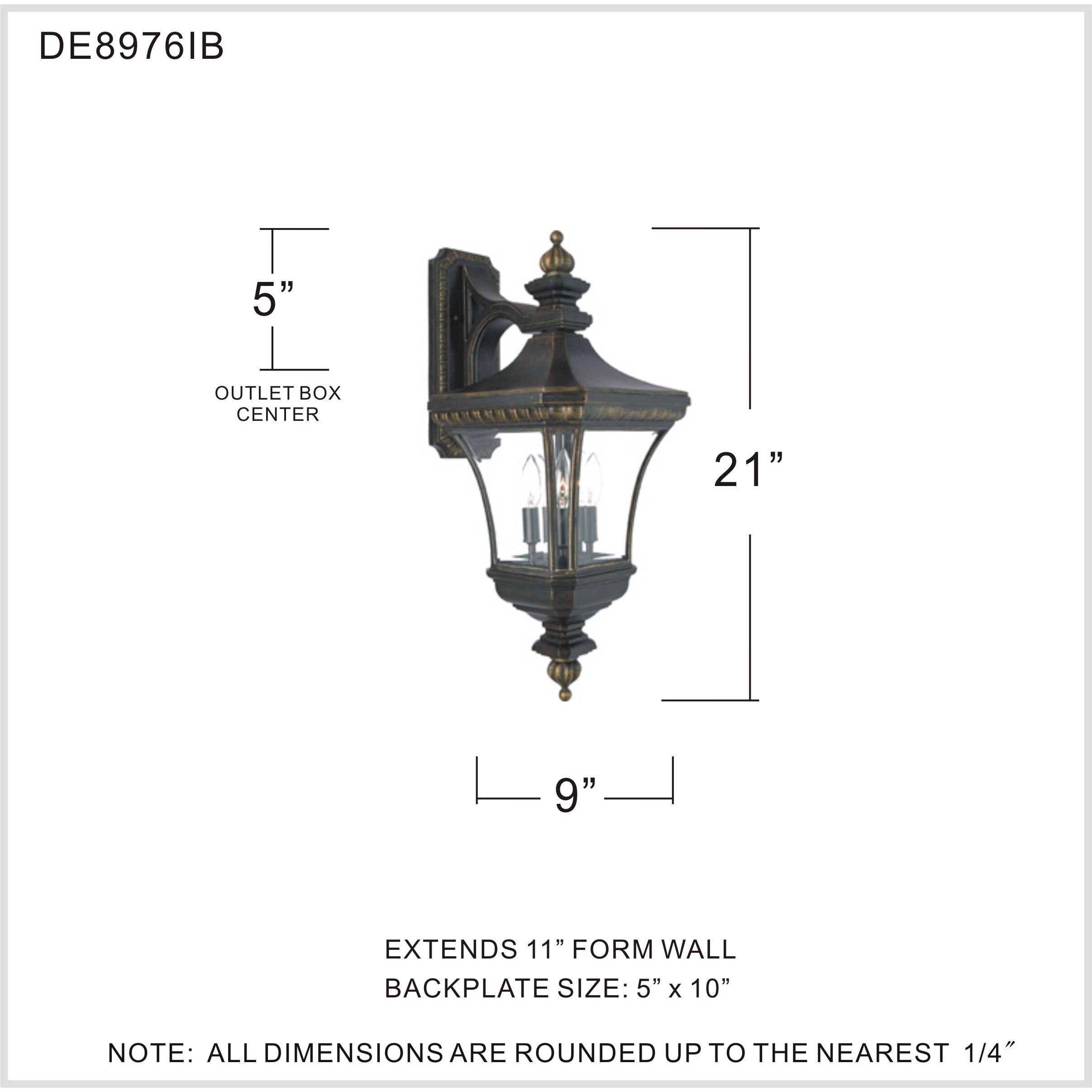 Devon 2 Light 21 inch Imperial Bronze Outdoor Wall Lantern