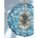 Esme 9 Light 22.5 inch Aged Brass Chandelier Ceiling Light in Floral Glass Petals Blue