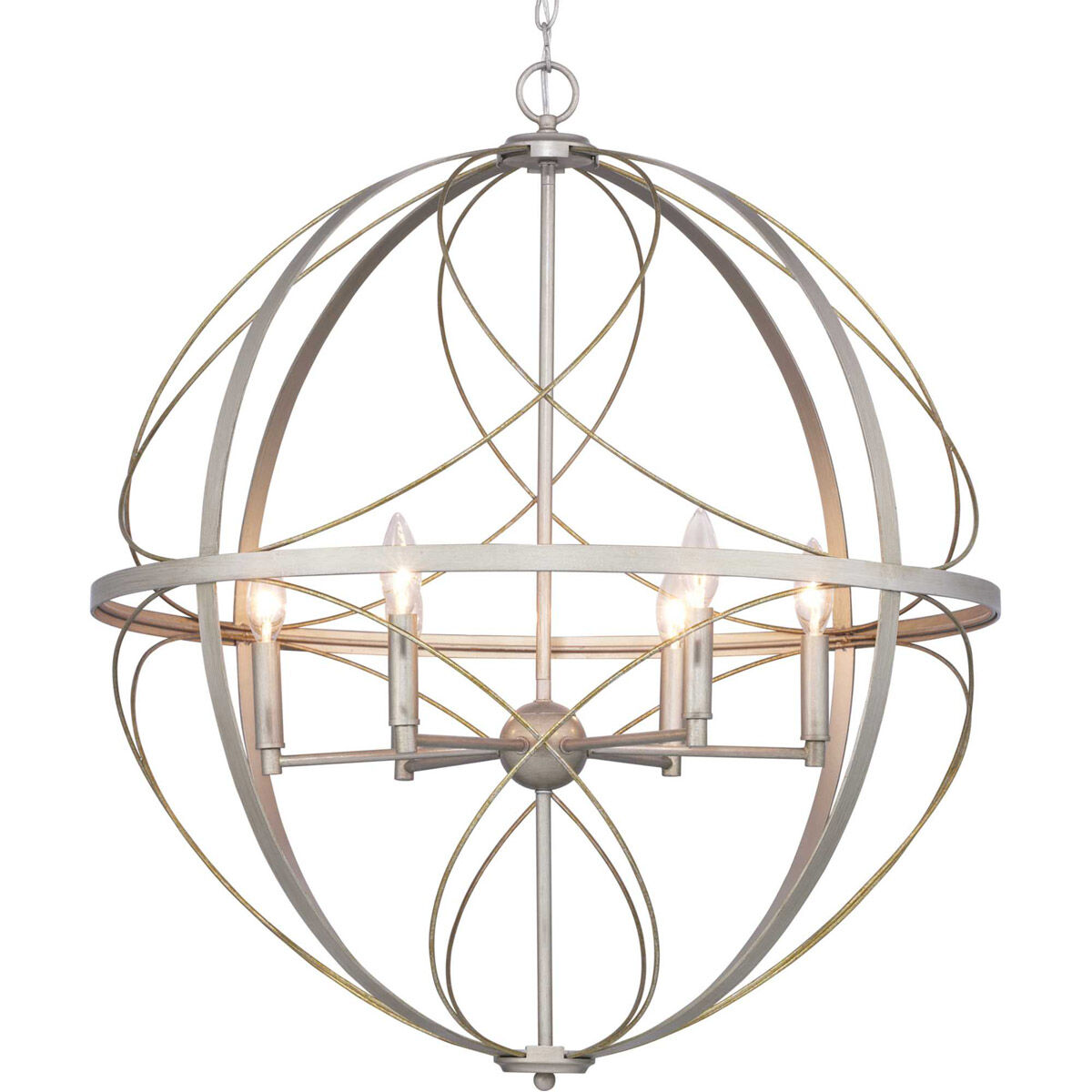 Gerald Ave 6 Light Silver Ridge Pendant Ceiling Light
