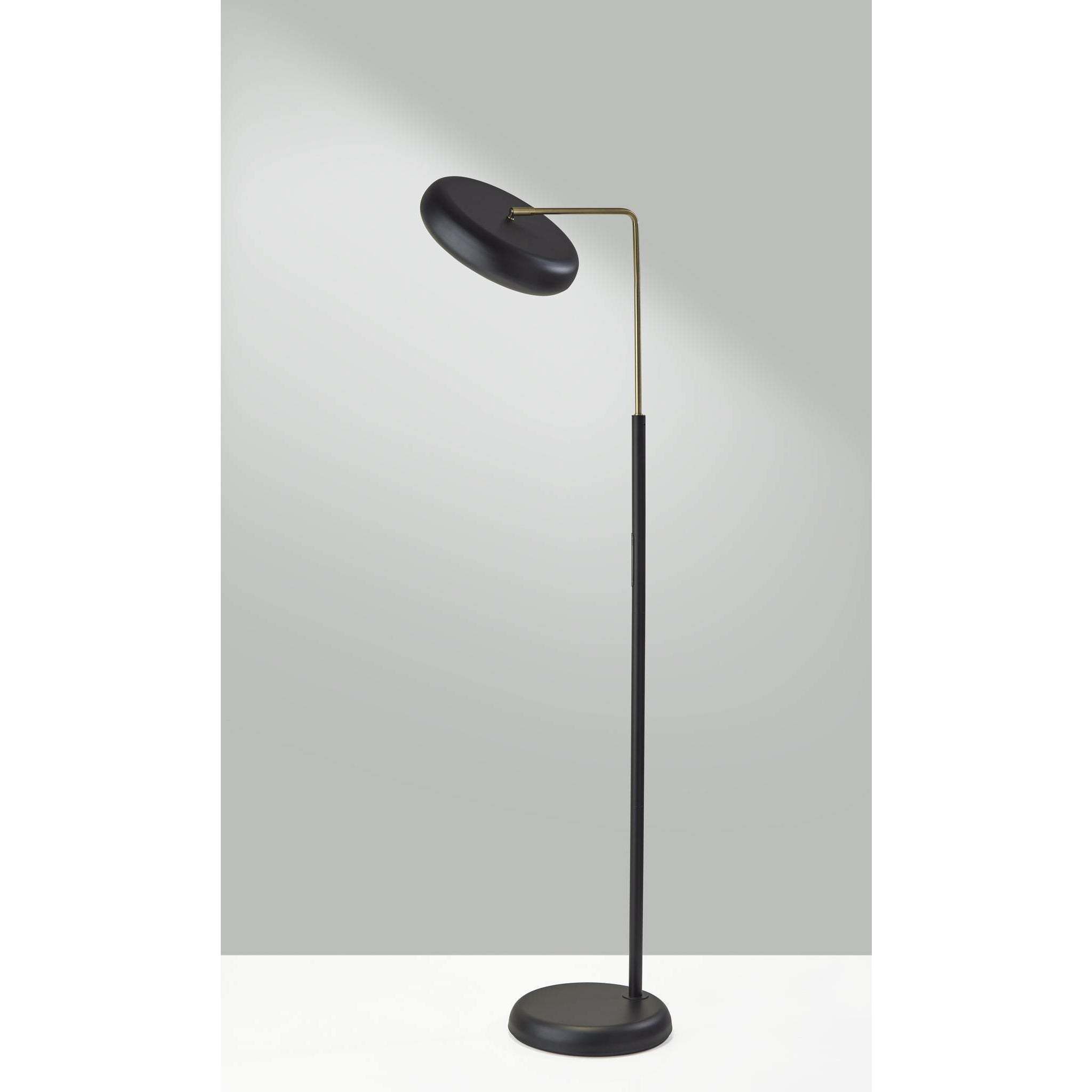 Lawson 60 inch 12.00 watt Black and Antique Brass Floor Lamp Portable Light